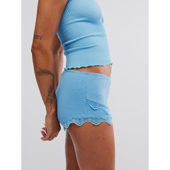 FREE PEOPLE Classic Twist Shorties / Air Blue - Picture 2 of 12